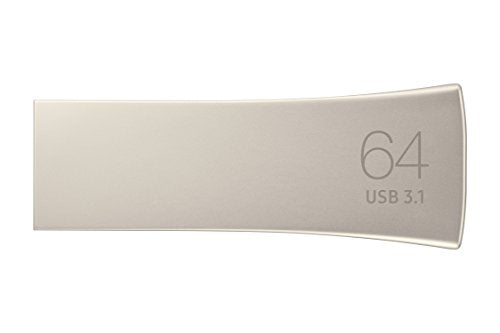 SAMSUNG BAR Plus 64GB - 300MB/s USB 3.1 Flash Drive Champagne Silver (MUF-64BE3/AM) - color: Silver, style: 64 GB