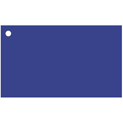 Colonial Cards: 150 Color Cardstock 3" x 5" Index Cards, Unruled with Corner 1-Hole Punched and 4 Binder Rings, Dark Blue - color: dark blue