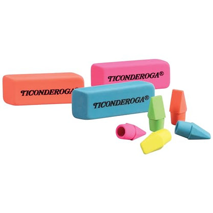 Ticonderoga Dixon Office & School Eraser Combination Set, 15 Eraser Multi-Pack, Multicolored (38931)