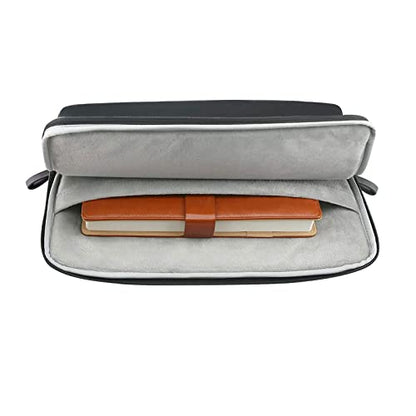 MOSISO Laptop Sleeve Bag 16 inch Compatible with MacBook Air 15 inch 2026-2023 M4 M3 M2/Pro 16 inch 2026-2019 M4 M3 M2 M1, 15-15.6 inch Notebook, PU Leather Padded Bag Waterproof Case, Black - color: Black, size: 16 inch