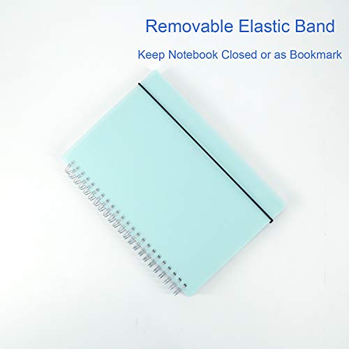 3 Pack A5 Spiral Graph Notebook with 120gsm Thick Paper, Grid Spiral Notebook with Plastic Hardcover and Elastic Band Closure, 80 Sheets Per Pack 5.7x 8.3 inches - size: A5