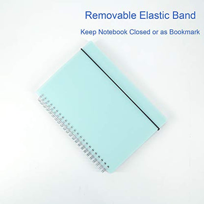 3 Pack A5 Spiral Graph Notebook with 120gsm Thick Paper, Grid Spiral Notebook with Plastic Hardcover and Elastic Band Closure, 80 Sheets Per Pack 5.7x 8.3 inches - size: A5