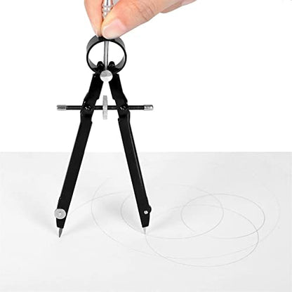 Drawing Compass Drafting Tools Professional Compass Math Geometry Kit Math Precision Painting Round Metal Compass Student Stationery School Supplies Math Ruler Kit(Blue) - color: Blue