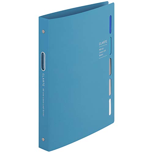 Maruman CLARTE 26‑Ring Binder with 5 Index Windows & Matching 5‑Tab Dividers, B5 Size, 7.17" x 10.12", Includes 10 Loose Leaf Ruled Sheets and Clear Storage Pocket, Holds Up to 120 Sheets, Blue - color: Blue, size: B5