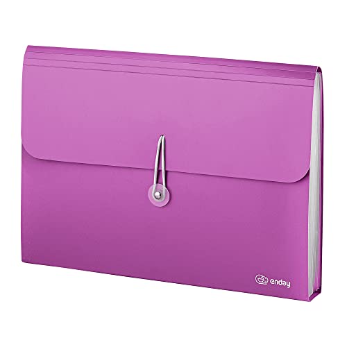 Accordion File Organizer Purple, 7 Pocket Expanding File and Cover Folder with Labels, Plastic Portable Desktop Letter A4 Paper, Also Available in Red, Green, Pink, Blue, Grey, 1 Pc – By Enday - color: Purple, size: 7 POCKET
