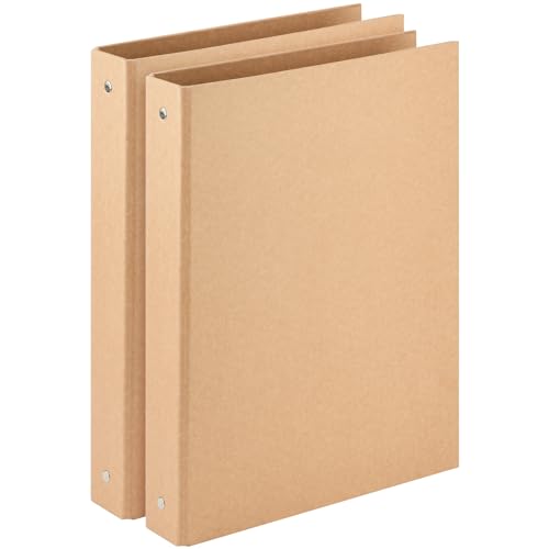 Widen Spine Natural Recycled Kraft 3 Ring Binder A4 Binder Organizer 2 Pack, 1.78" Spine, Durable 1.2" Round Ring Fits A4 & Letter Size Paper,Hardcover Organizer Planner Holds 325 Sheets Capacity - color: A4 Size Widen Spine