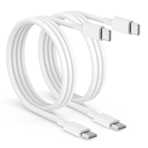 2pack 3ft USB C to C Cable, 60W Type C to Type C Fast Charging Cord for iPhone 17 16 15 Pro, Pro Max, Plus, iPad Pro, MacBook Air 13 inch, iPad Pro, Air, for Samsung Galaxy S25 and More - color: White, size: 3FT
