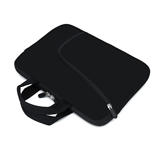 11.6" 12.2 inches Laptop Sleeve Chromebook Case Ultrabook Case Notebook Sleeve Tablet Case Neoprene Handle Sleeve for Men Women, Two Pockets Fit Apple MacBook Air Samsung Acer HP DELL(Black) - color: Black