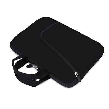 Laptop Sleeves 14 15 15.4 15.6 Chromebook Case Notebook Sleeve PC Messenger Bag Tablet Case Neoprene Handle Sleeve for Men Women, Two Pockets (Black) - color: Black