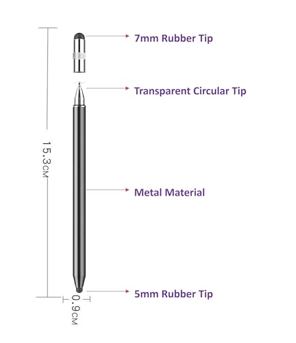 3-in-1 Stylus Pen for Samsung Galaxy Tab A11/A11+/A9+/A9/A8/A8 Plus/A7/A7 Lite, Stylus for iPad Pro/iPhone/Fire/Surface Tables Android,&iOS All Touch Devices (3 in 1 Black) - color: 3 in 1 Black