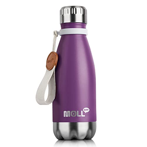 Kids Water Bottle-9 oz Small Water Bottle for School Stainless Steel Vacuum Insulated Leak Proof Cola Shape Mini Water Bottle for Boys Girls(Dark Purple) - color: Dark Purple, size: 9 Ounces