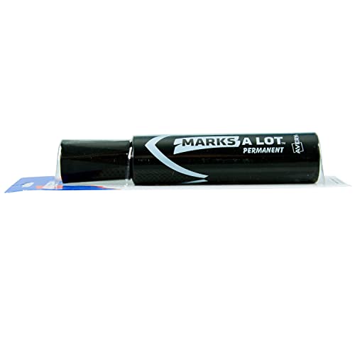 AVERY Marks-A-Lot Permanent Marker, Jumbo Desk-Style Size, Chisel Tip, Water and Wear Resistant, Black Marker (24138) (Pack of 2) - size: 1 Count (Pack of 2)