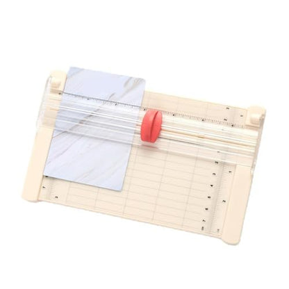 AYNEFY Portable Paper Cutter School Supplies Clear Scale High Accuracy Paper Trimmer with Rhombus Cutting Edge and Straight Line Platen Rolling Design for Scrapbooking Craft Portable