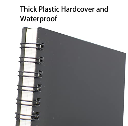 Yansanido Spiral Notebook, 6 Pcs A5 Thick Plastic Black Hardcover 8mm Ruled 80 Sheets -160 Pages Journals for Study and Notes (6 Pcs A5 Black) (Pack of 2) - size: 6 Pcs A5 Black (Pack of 2)