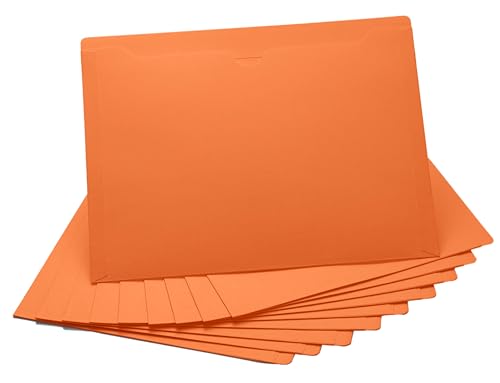 Orange File Jackets, Flat-No Expansion, Letter Size, Reinforced Straight-Cut Tab, 10 Pack - color: Orange