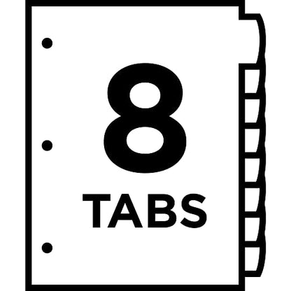 Avery Big Tab Write & Erase Durable Plastic Dividers for 3 Ring Binders, 8-Tab Sets, Bright Multicolor, 24 Sets, 192 Divider Tabs (16130) - size: 8 tab, style: 24 Sets