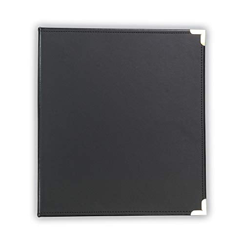 Samsill Classic Collection Leather 3 Ring Binder, Executive Presentation Portfolio, 0.5 Inch (Holds 100 Sheets), Brass Round Ring, Black - color: Black, size: 0.5 Inch, style: Classic