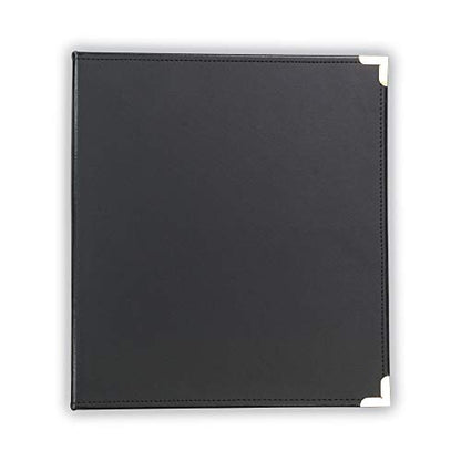 Samsill Classic Collection Leather 3 Ring Binder, Executive Presentation Portfolio, 0.5 Inch (Holds 100 Sheets), Brass Round Ring, Black - color: Black, size: 0.5 Inch, style: Classic