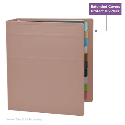 Carstens 3-Inch Heavy Duty 3-Ring Binder - Side Opening, Dusty Rose, Durable Plastic, Precision No-Gap Rings, Waterproof Cover, No Pockets, Holds 400 US Letter Sheets, BPA-Free, Made in USA (1746-3R) - color: Mauve, size: Case of 14