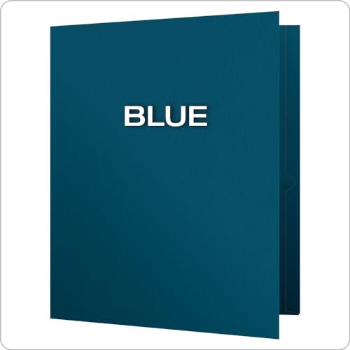 Oxford Twin-Pocket Folders, Textured Paper, Letter Size, Blue, Holds 100 Sheets, Box of 25 (57502EE) - color: Blue, size: 25 Count (Pack of 1)