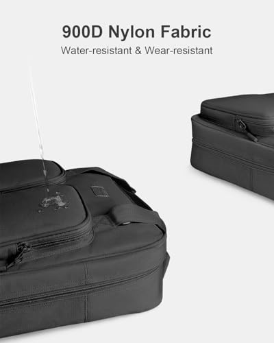 3 Inch Zipper Binder 3 Ring with Sturdy Shoulder Strap & Multi-Pocket, Binder with Zipper Holds Up to 700 Sheets for Office School, Compatible with 13” MacBook Laptop ipad(Black) - color: Black