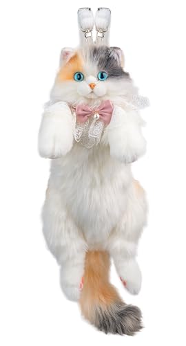Chongker Cat Shaped Backpack - Handcrafted Stuffed Animals Plush Bag with Adjustable Shoulder, Crossbody, and Handbag Straps (Light Calico Backpack) - style: Light Calico Cat