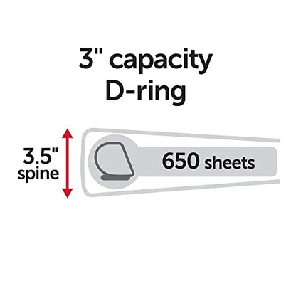 Office Depot® Heavy-Duty View 3-Ring Binder, 3" D-Rings, White, 49% Recycled, Pack of 2