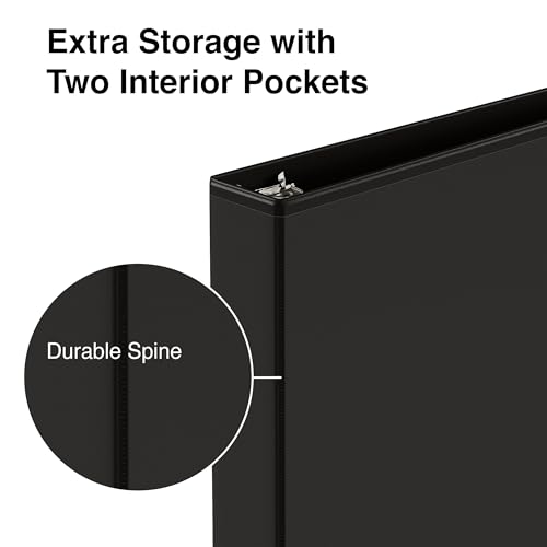 Staples 2" 3-Ring View Binder, Black, 4/Pack - color: Black, size: 4 Pack, style: 2'' Inch