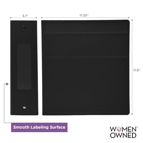 Carstens 3-Inch Heavy Duty 3-Ring Binder - Side Opening, Black, Durable Plastic, Precision No-Gap Rings, Waterproof Cover, No Pockets, Holds 400 US Letter Sheets, BPA-Free, Made in USA (1745-3R) - color: Black, size: Individual