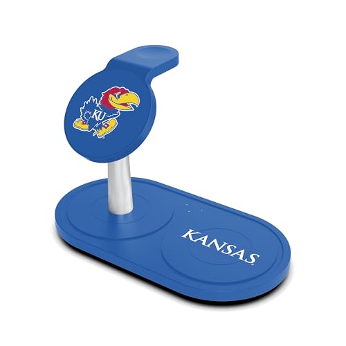 SOAR Collegiate 3-in-1 Wireless Charging Station - color: Kansas Jayhawks