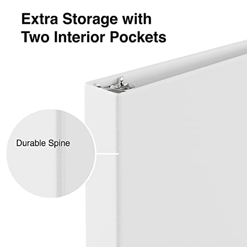 Staples Economy 1 Inch 3-Ring View Binders, White, Holds Up to 175 Sheets, Lightweight School & Office Binders, 24 Pack - color: White, size: 24 Pack, style: 1'' Inch