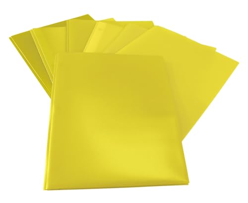 School Smart 2-Pocket Poly Folders with Fasteners, Yellow, Pack of 25 - color: Yellow, style: Fasteners