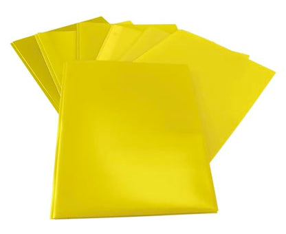 School Smart 2-Pocket Poly Folders with Fasteners, Yellow, Pack of 25 - color: Yellow, style: Fasteners