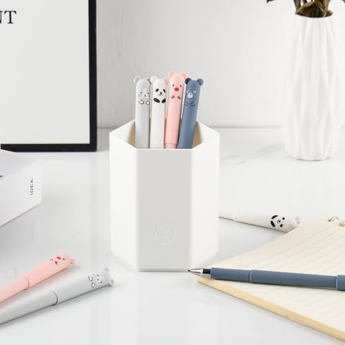 0.5mm Erasable Gel Pens,12 Pack Cute Cartoon Animal Rollerball Gel Ink Pens Refillable Pens for Adult Writing Calligraphy Note Taking (Refill Blue) - color: Refill Blue