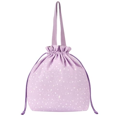Reusable Lunch Bag,Canvas Drawstring Lunch Bag, Lunch Tote for Work, School, or Picnics, Lightweight & Waterproof, Keeps Food Fresh All Day(Purple) - color: Purple