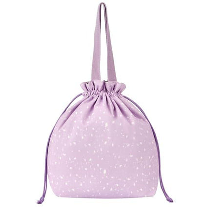 Reusable Lunch Bag,Canvas Drawstring Lunch Bag, Lunch Tote for Work, School, or Picnics, Lightweight & Waterproof, Keeps Food Fresh All Day(Purple) - color: Purple