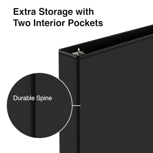 Staples 1" 3-Ring View Binder, Black, 4/Pack - color: Black, size: 4 Pack, style: 1'' Inch