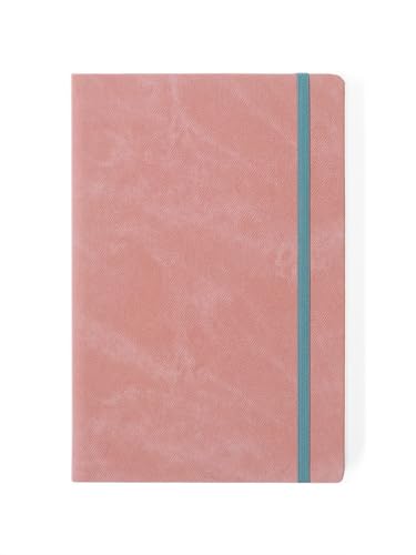 A6 Lined Hardcover Notebook, 100 GSM Paper, Rose Tan | Soft-touch Alpha3 PU cover, lay-flat sewn binding, elastic closure, compact for meetings, planning, and notes on the go - color: Rose Tan, size: A6