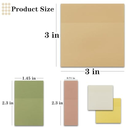 YOUDEFUL Transparent Sticky Notes, 3"x3" Cute Translucent Page Flags Book Markers Stickers, Planner Accessories Sticky Notes, Office School Bible Journaling Study Supplies - size: Square Orange