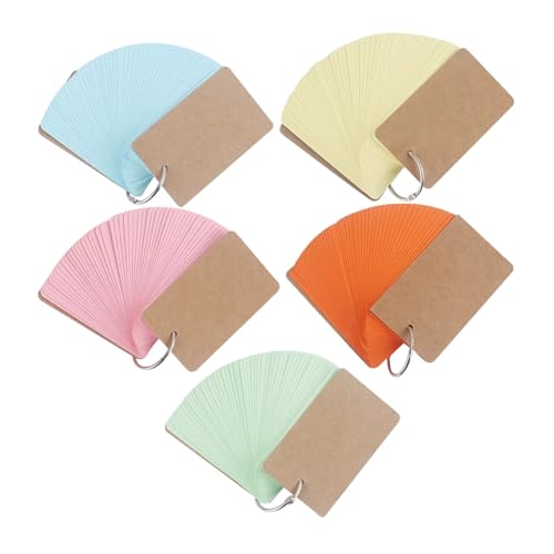 5pcs Diy Flashcards Flash Cards for Studying Blank Writing Cards Flashcards Binder Ring