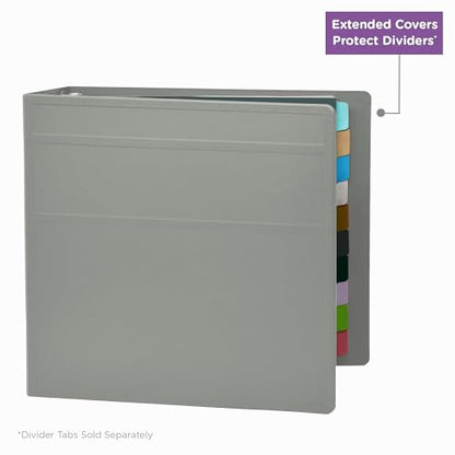 Carstens 4-Inch Heavy Duty 3-Ring Binder - Side Opening, Ash Gray, Durable Plastic, Precision No-Gap Rings, Waterproof Cover, No Pockets, Holds 600 Letter Sheets, BPA-Free, Made in USA (1842-3R) - color: Gray, size: Individual