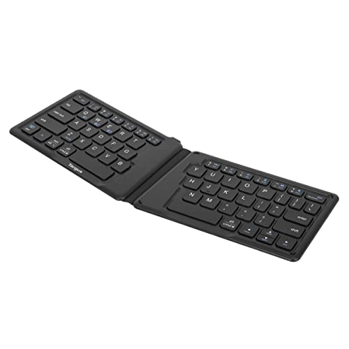 Targus Ergonomic Foldable Bluetooth Antimicrobial Keyboard, Black (AKF003US) - color: Black