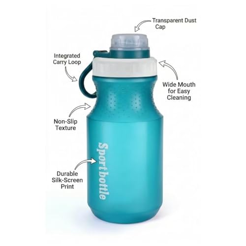 2 PCS Set Plastic Water Bottles, Sports Water Bottles with Leak-Proof Lid, Lightweight Reusable Water Bottles for Running,Gym, School, Travel, BPA Free,Leak Proof (Blue(13oz+20oz) - color: Blue(13oz+20oz）