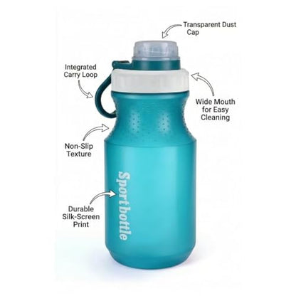 2 PCS Set Plastic Water Bottles, Sports Water Bottles with Leak-Proof Lid, Lightweight Reusable Water Bottles for Running,Gym, School, Travel, BPA Free,Leak Proof (Blue(13oz+20oz) - color: Blue(13oz+20oz）
