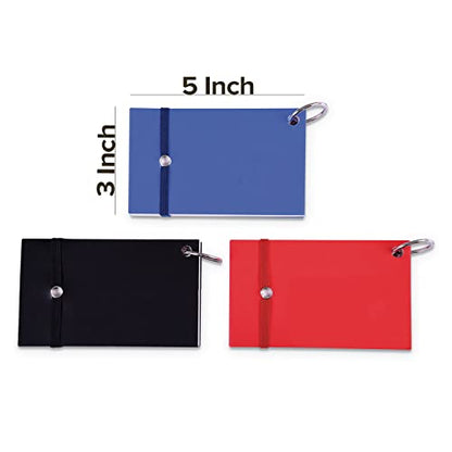 Index Cards, White Ruled 3x5 Inch Index Card with Ring, Note Taking Ruled Paper for School, Learning, Journaling, Recipe, Flash Cards | Ring Index Card with Elastic Band - 100 Sheets Per Pad - 3 Pack