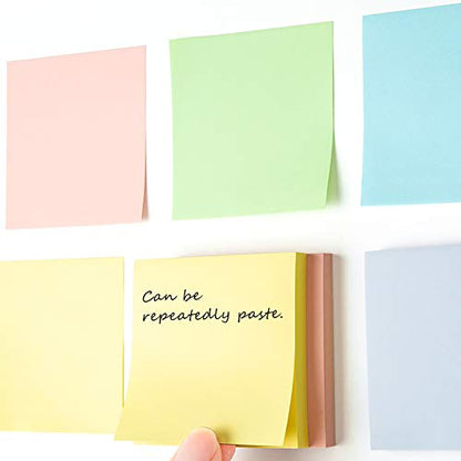 Phthdoty 8 Pads Pop Up Sticky Notes 3x3 Refills Pastel Colors Self-Stick Notes Pads Super Adhesive Sticky Notes Great Value Pack - color: 8 Pads Pastel Pop Up