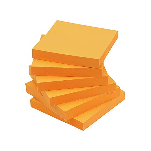 Early Buy Sticky Notes, 3x3 in, Orange Color, 6 Pads, 100 Sheets/Pad - color: Orange
