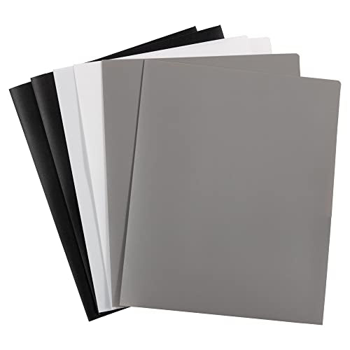 JAM PAPER Plastic 2 Pocket POP Folders - Durable School Folders - Assorted Business Colors - 6/Pack - color: Assorted Business, size: 6 Per Pack