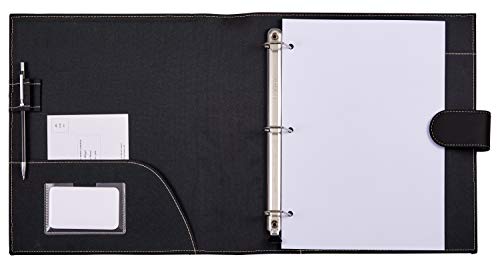 It's Academic Executive Faux Leather Portfolio Folder, Black - color: Black, style: 11.5" x 12"