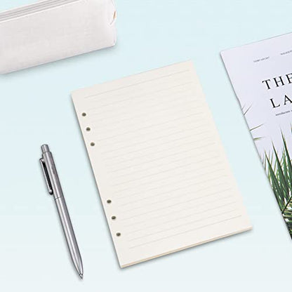 A5 Refill Paper, [3 Pack] Toplive 100GSM Thick Refillable 6 Hole Filler Inserts - 135 Sheets (270 Pages) for 6 Ring Binder Journal Notebook, Lined - style: 3Pack Lined Paper